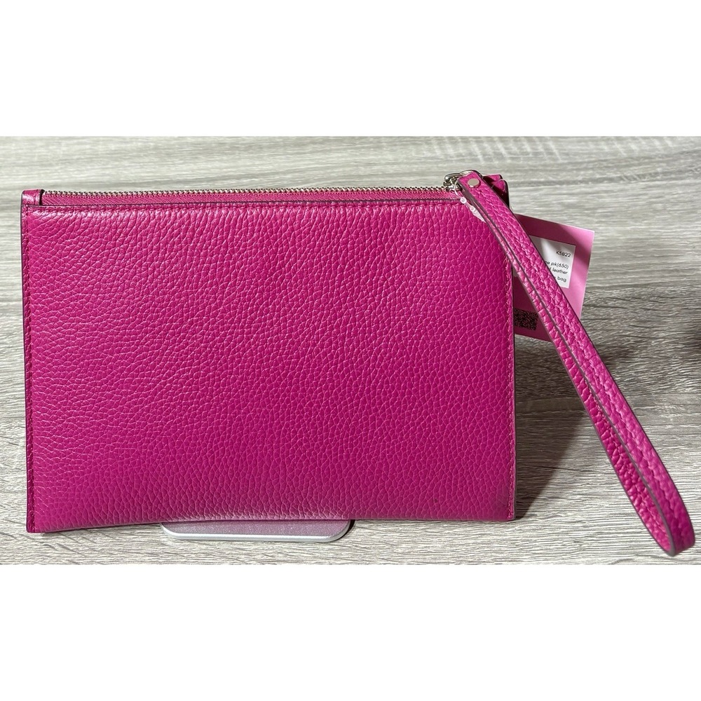 Kate Spade Small Anemone Pink Pebbled Leather Wristlet. Brand New w/ Tags. - Picture 5 of 13